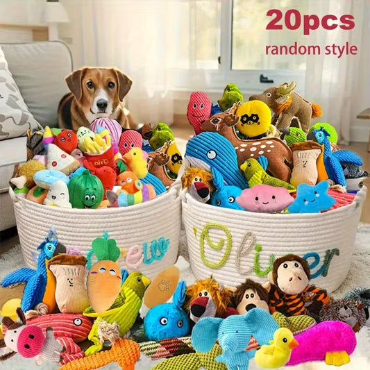 10/20pcs Bite-Resistant Dog Toy Set with Squeakers