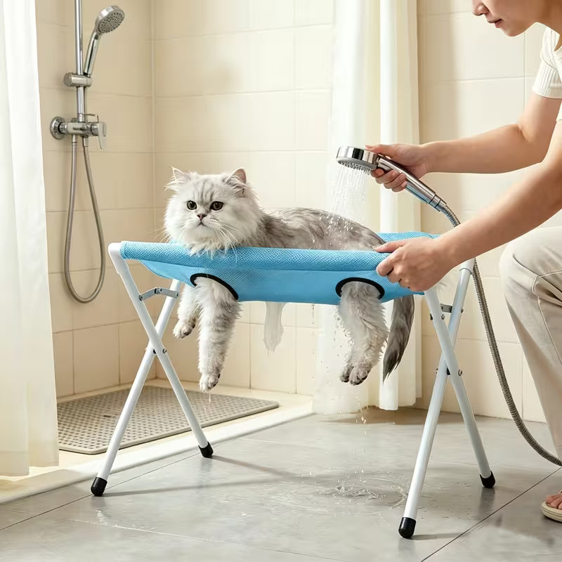 Premium Pet Grooming Hammock Stand – Stress-Free Bathing, Nail Trimming & Grooming Table