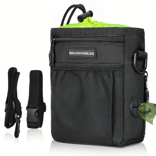 Portable Dog Treat Training Pouch – Hands-Free Pet Walking Bag with Built-In Poop Bag Dispenser