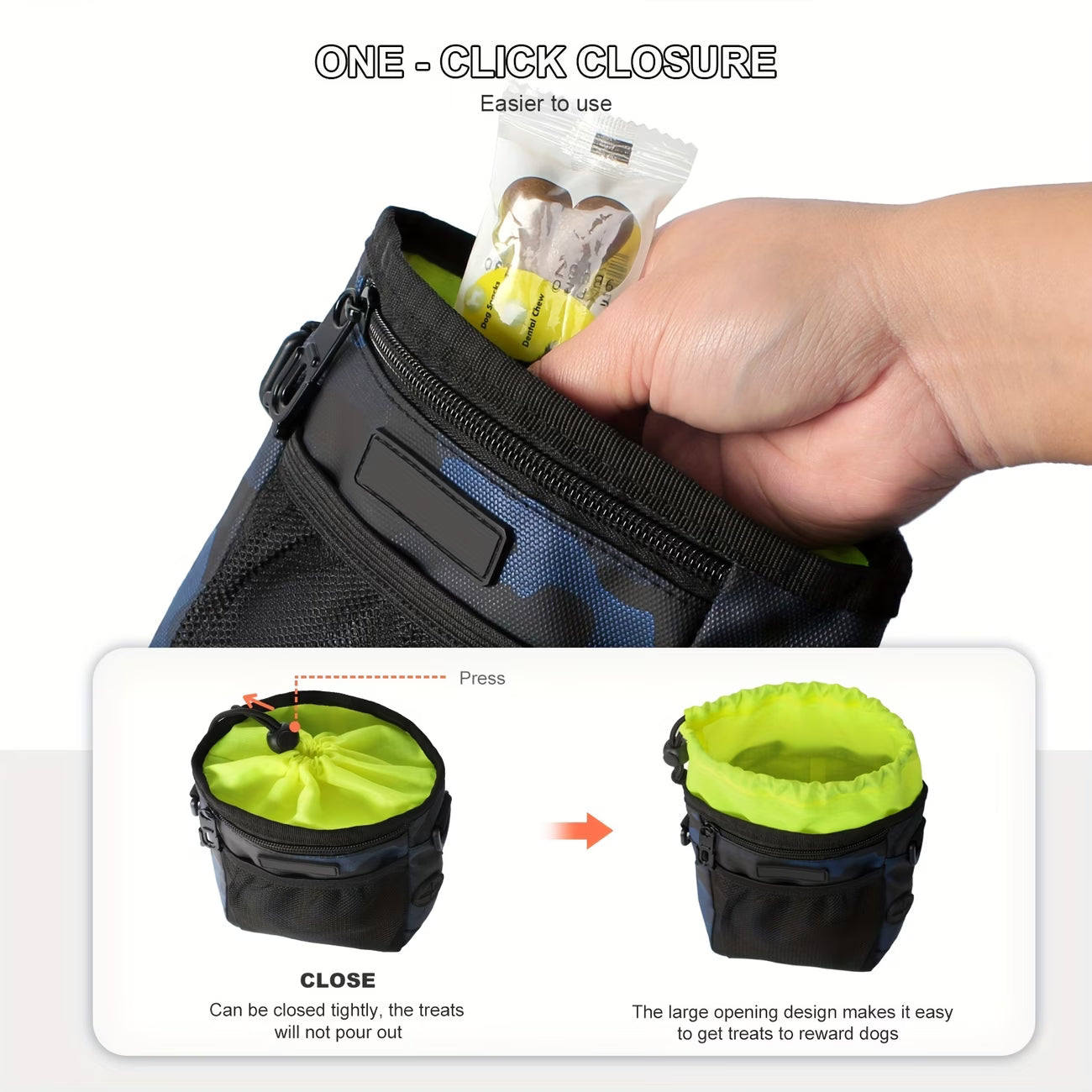 Portable Dog Treat Training Pouch – Hands-Free Pet Walking Bag with Built-In Poop Bag Dispenser