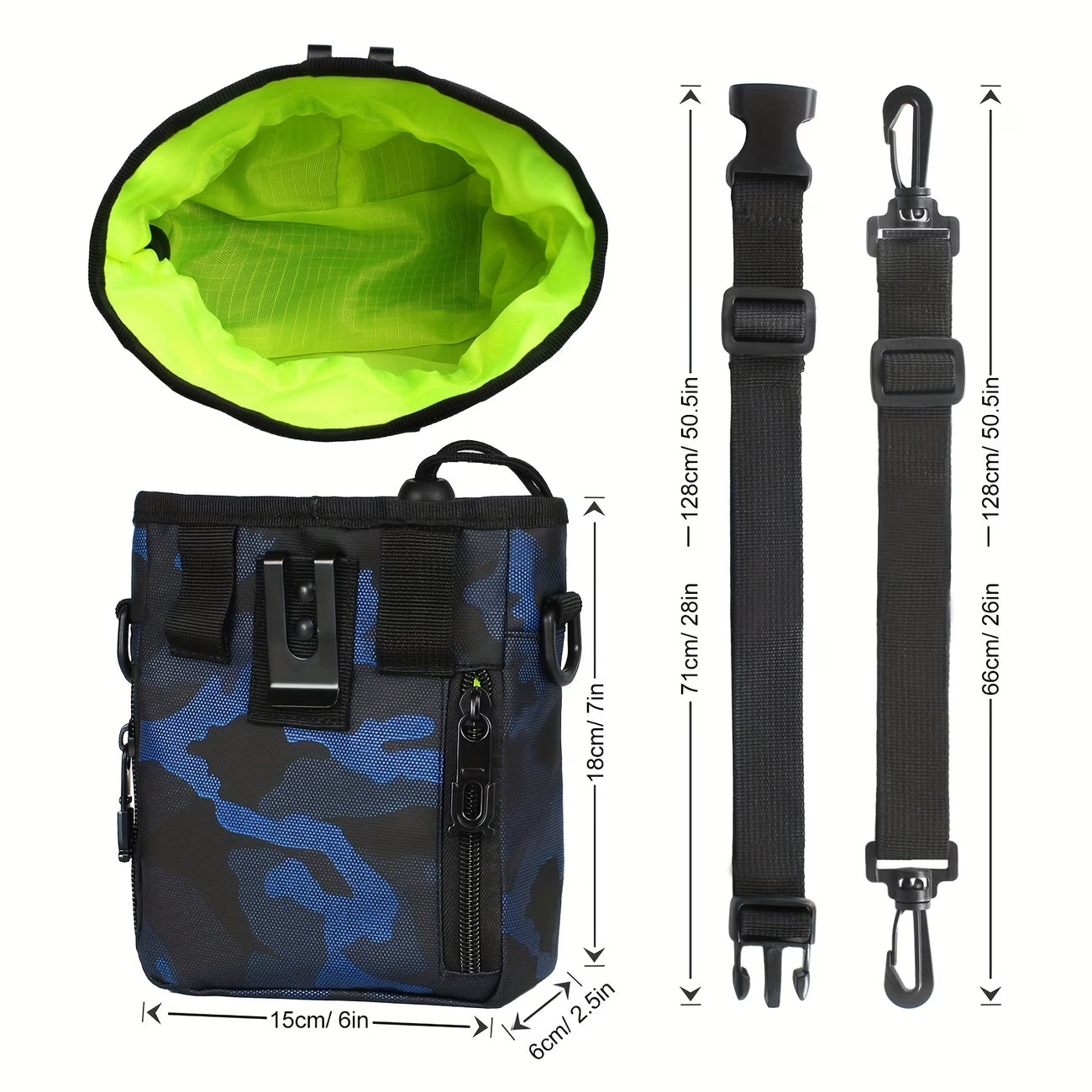Portable Dog Treat Training Pouch – Hands-Free Pet Walking Bag with Built-In Poop Bag Dispenser