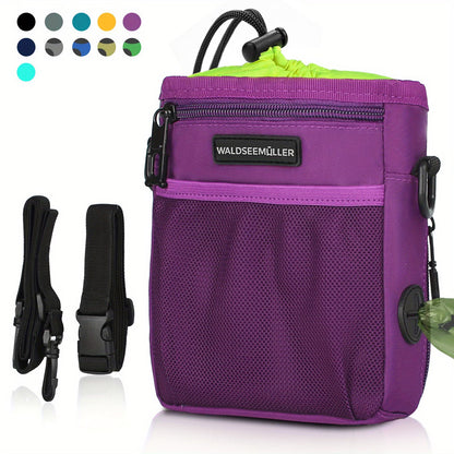 Portable Dog Treat Training Pouch – Hands-Free Pet Walking Bag with Built-In Poop Bag Dispenser
