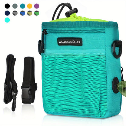 Portable Dog Treat Training Pouch – Hands-Free Pet Walking Bag with Built-In Poop Bag Dispenser