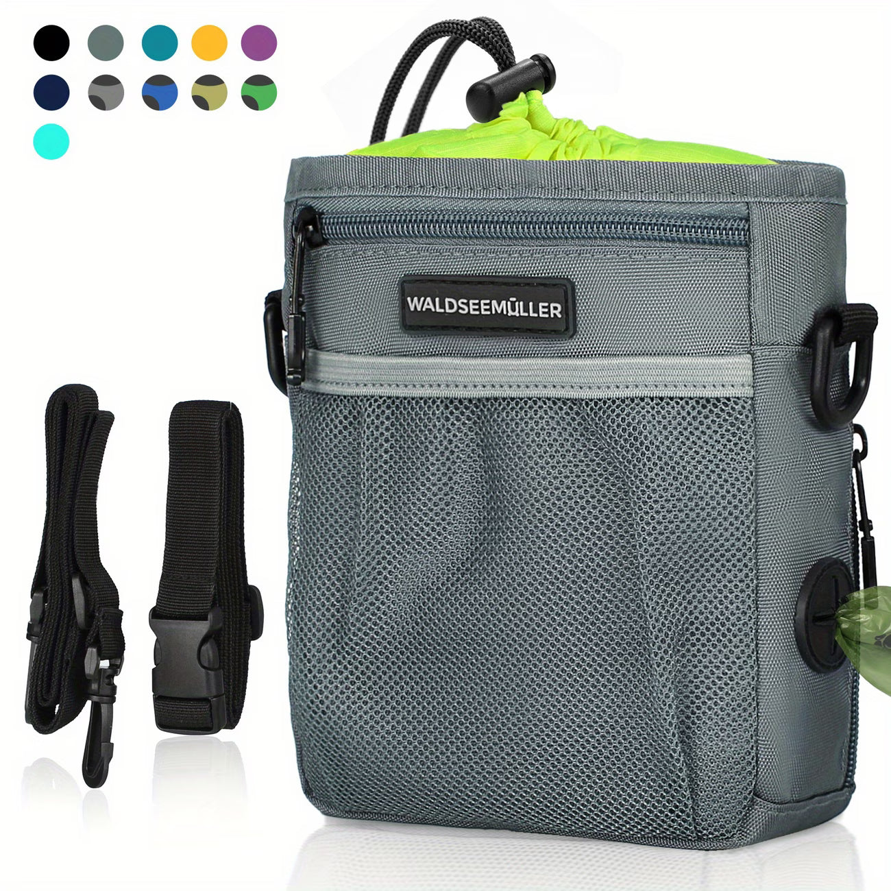 Portable Dog Treat Training Pouch – Hands-Free Pet Walking Bag with Built-In Poop Bag Dispenser