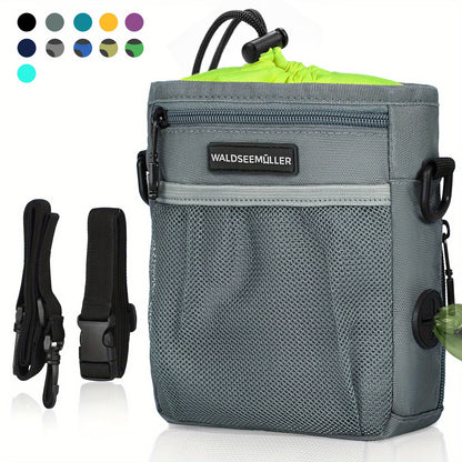 Portable Dog Treat Training Pouch – Hands-Free Pet Walking Bag with Built-In Poop Bag Dispenser