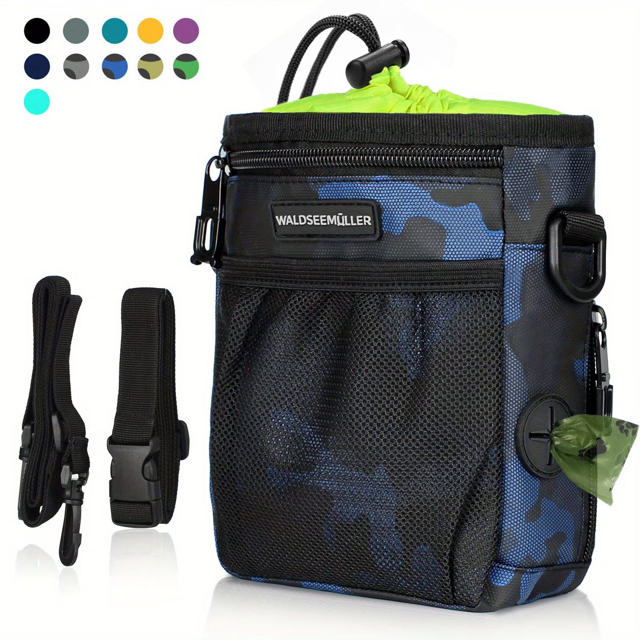 Portable Dog Treat Training Pouch – Hands-Free Pet Walking Bag with Built-In Poop Bag Dispenser