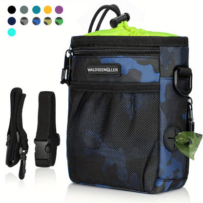 Portable Dog Treat Training Pouch – Hands-Free Pet Walking Bag with Built-In Poop Bag Dispenser