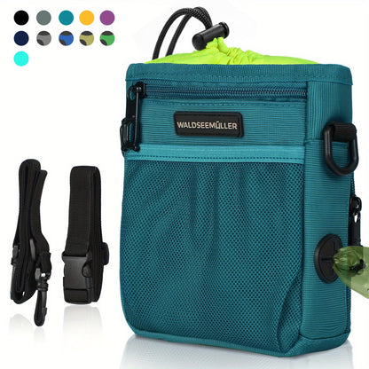 Portable Dog Treat Training Pouch – Hands-Free Pet Walking Bag with Built-In Poop Bag Dispenser
