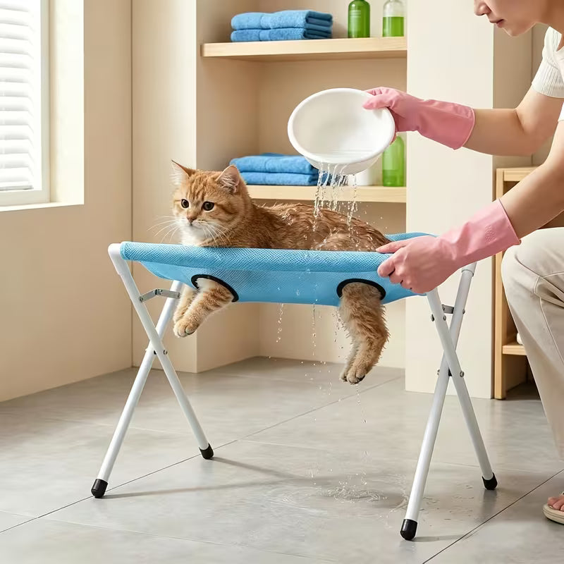 Premium Pet Grooming Hammock Stand – Stress-Free Bathing, Nail Trimming & Grooming Table