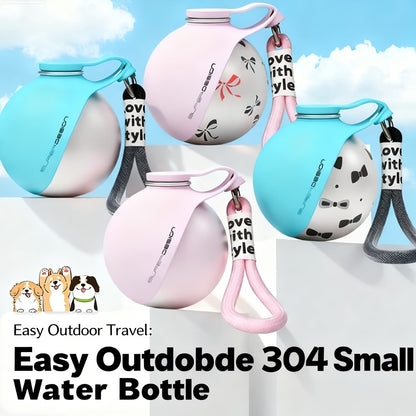 Portable Dog Water Bottle with Built-In Drinking Bowl