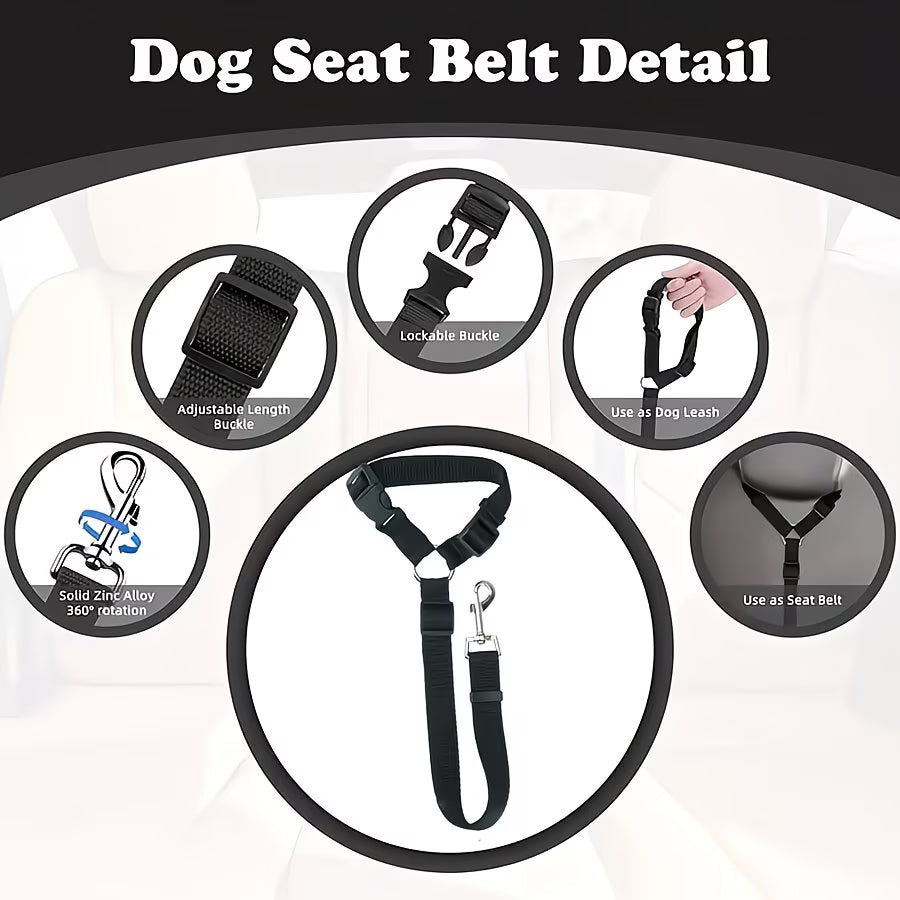 Secure Dog Car Seat Belt & Safety Tether