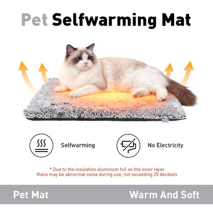 Self-Warming Pet Bed Mat – Ultra-Cozy Winter Comfort for Cats & Dogs (Non-Slip & Washable)