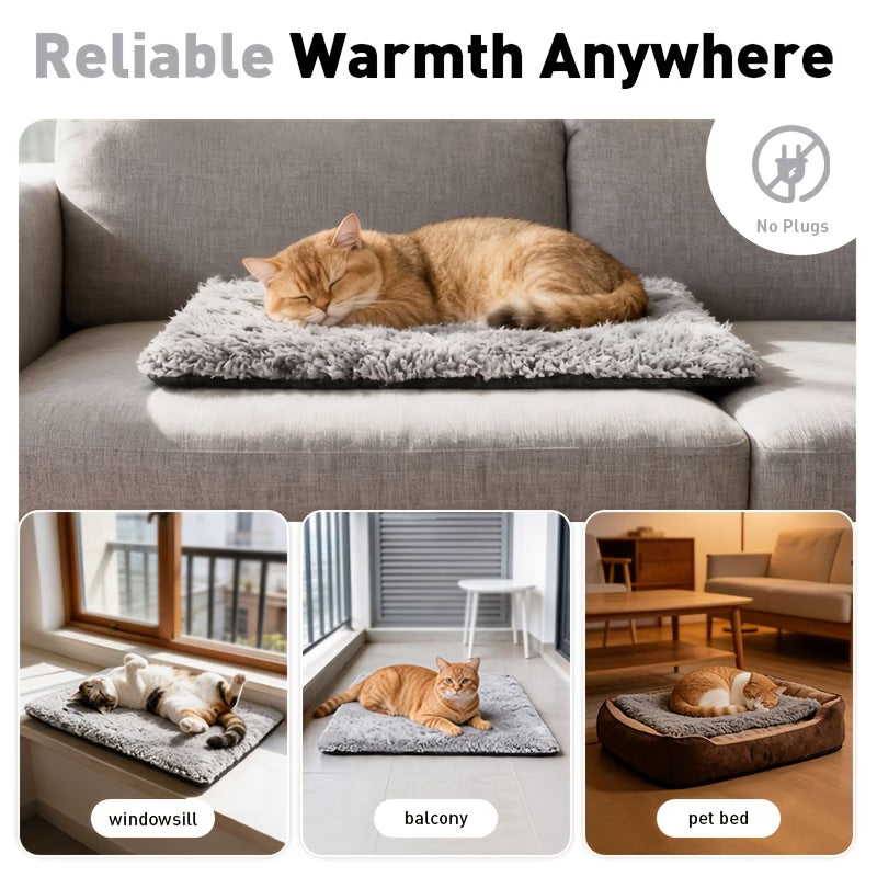 Self-Warming Pet Bed Mat – Ultra-Cozy Winter Comfort for Cats & Dogs (Non-Slip & Washable)