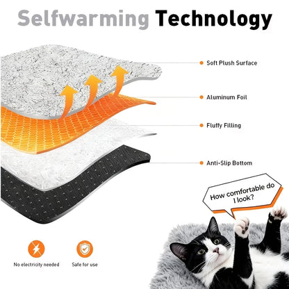 Self-Warming Pet Bed Mat – Ultra-Cozy Winter Comfort for Cats & Dogs (Non-Slip & Washable)