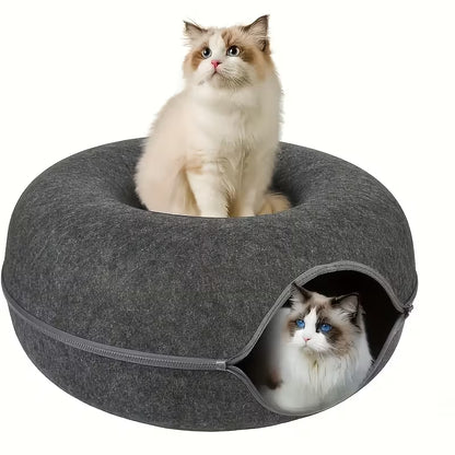 3-in-1 Cat Tunnel Bed – Cosy Hideout, Play & Scratch Lounge