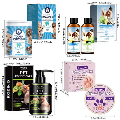 5pcs ROZINO All-in-One Pet Grooming & Care Kit for Dogs and Cats