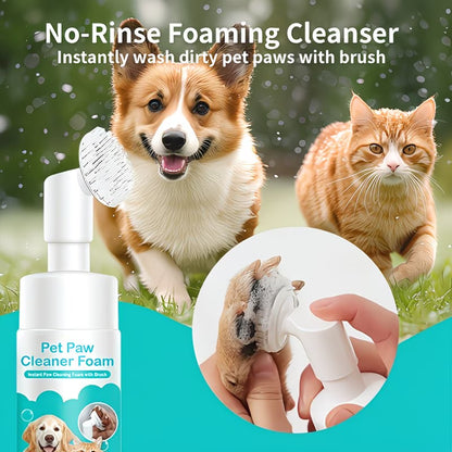 Waterless Pet Paw Cleaner Foam - No-Rinse Gentle Cleanser for Dogs & Cats