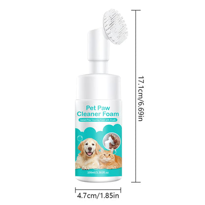 Waterless Pet Paw Cleaner Foam - No-Rinse Gentle Cleanser for Dogs & Cats