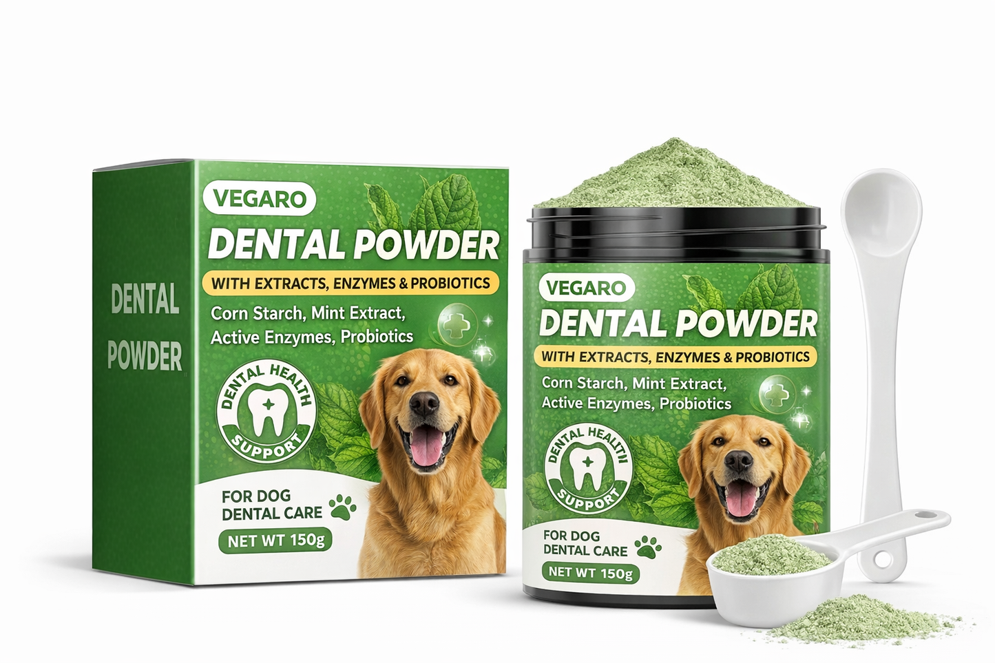 Premium Dog Dental Cleaning Powder – Fresh Breath & Plaque Care