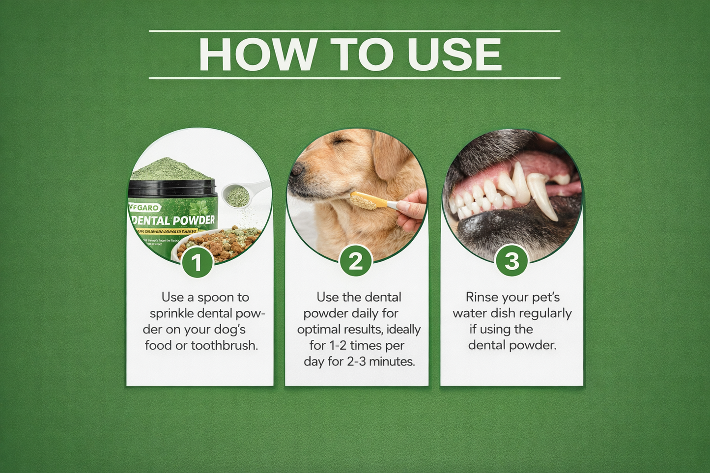 Premium Dog Dental Cleaning Powder – Fresh Breath & Plaque Care
