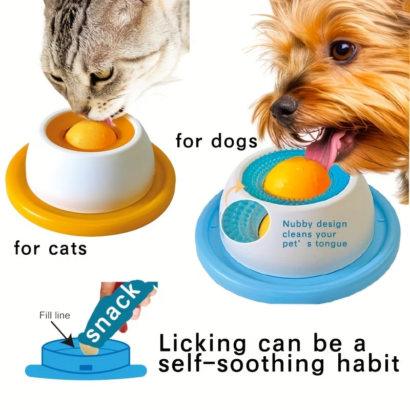 Calming Pet Lick Bowl for Dogs & Cats – Slow Feeder & Stress Relief Toy