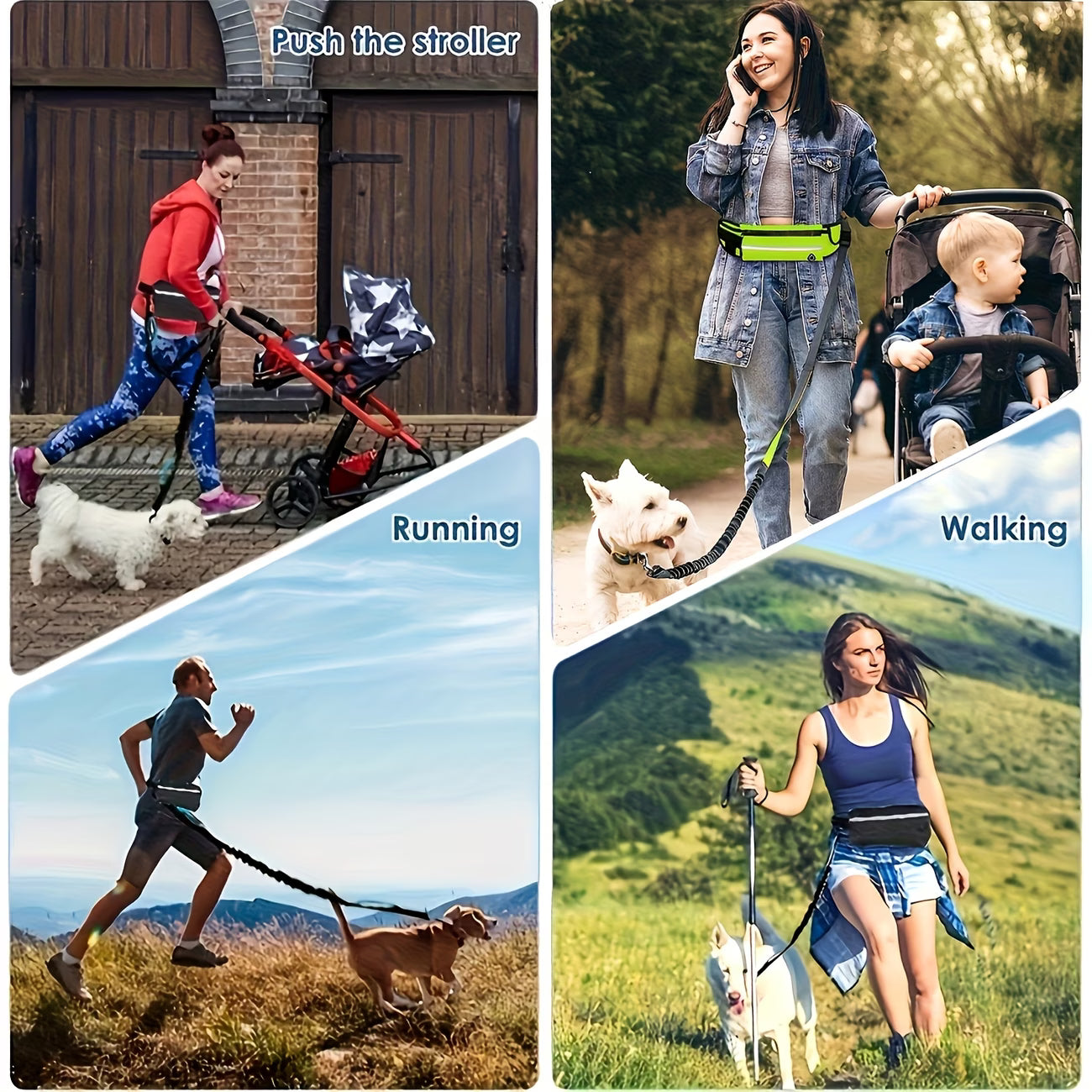Hands-Free Dog Walking Belt & Bungee Leash