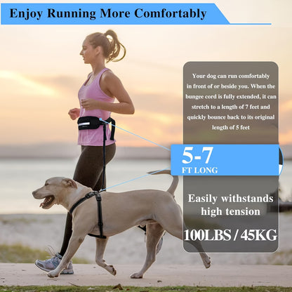 Hands-Free Dog Walking Belt & Bungee Leash