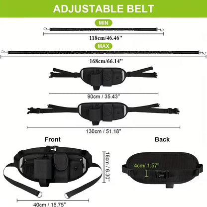 Hands-Free Double Dog Walking Belt – Adjustable Leash & Waist Bag
