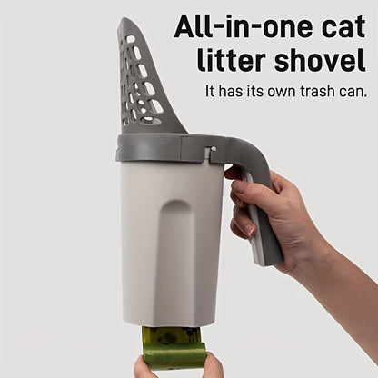 2-in-1 Cat Litter Scoop & Waste Bag Dispenser + FREE Plastic Bags