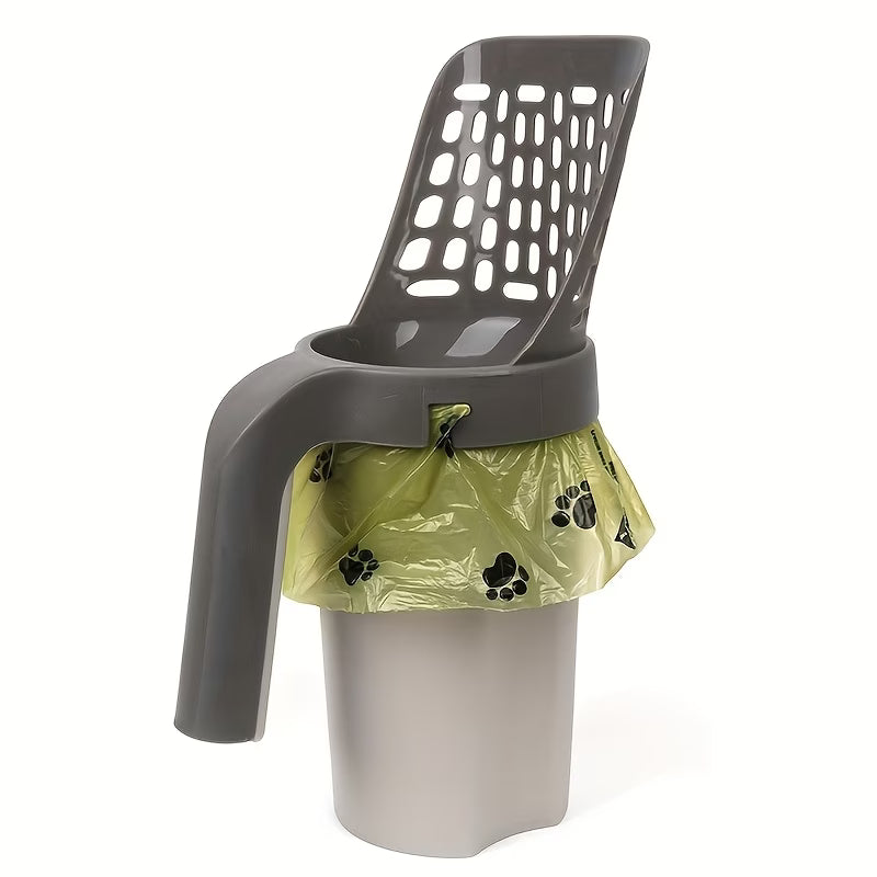 2-in-1 Cat Litter Scoop & Waste Bag Dispenser + FREE Plastic Bags