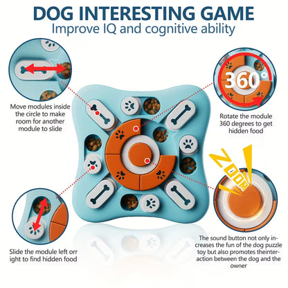 Interactive Dog Puzzle Toy – Treat-Dispensing IQ Training Game