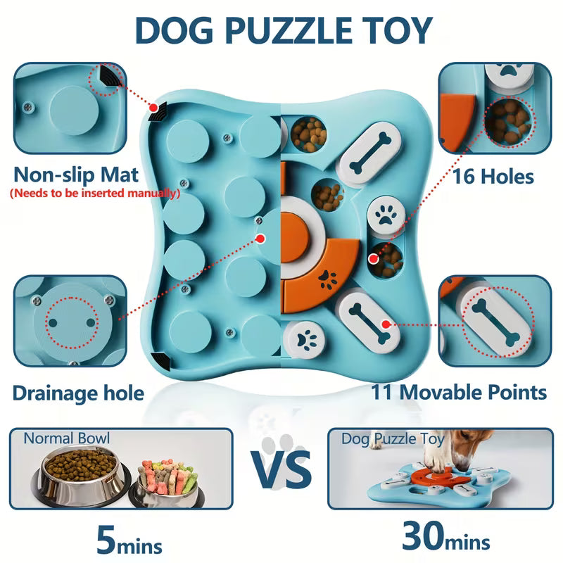 Interactive Dog Puzzle Toy – Treat-Dispensing IQ Training Game
