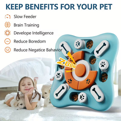 Interactive Dog Puzzle Toy – Treat-Dispensing IQ Training Game