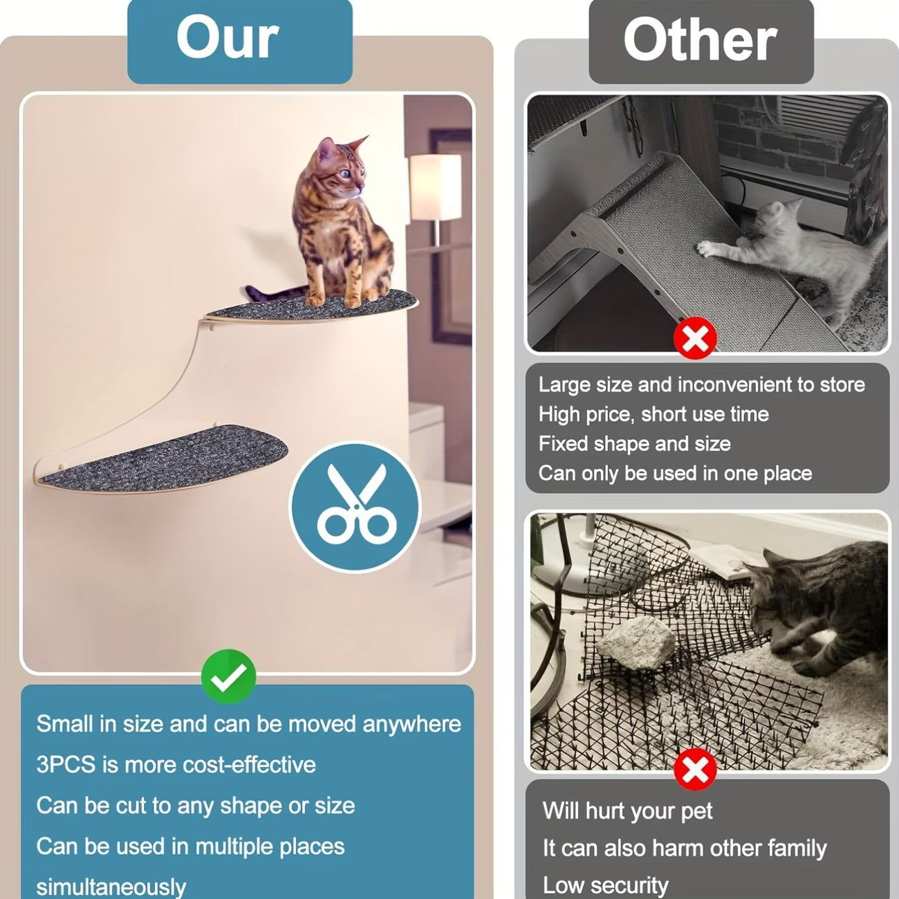 ScratchGuard Cat Furniture Protector Mat – Self-Adhesive Anti-Scratch Shield for Sofas, Doors & Walls