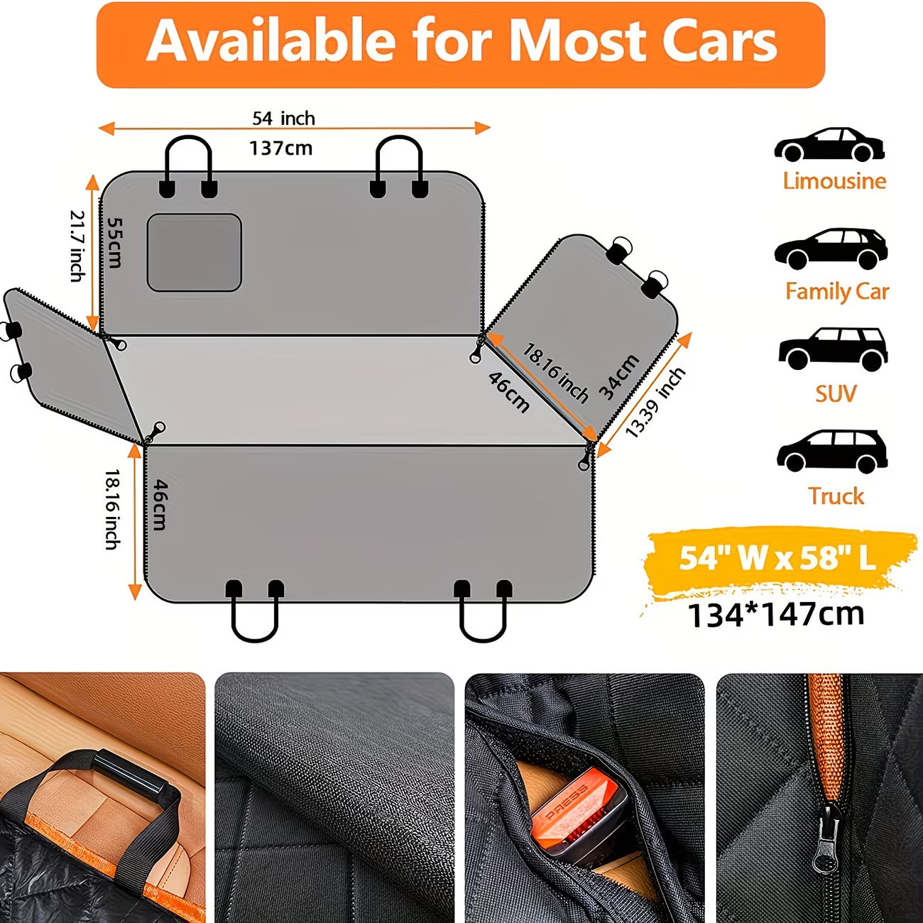 Waterproof Dog Car Seat Cover – Scratch-Proof, Non-Slip & Easy-Clean Travel Mat