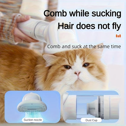 2-in-1 Pet Grooming Vacuum Brush – Mess-Free Fur Removal at Home
