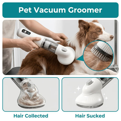 2-in-1 Pet Grooming Vacuum Brush – Mess-Free Fur Removal at Home