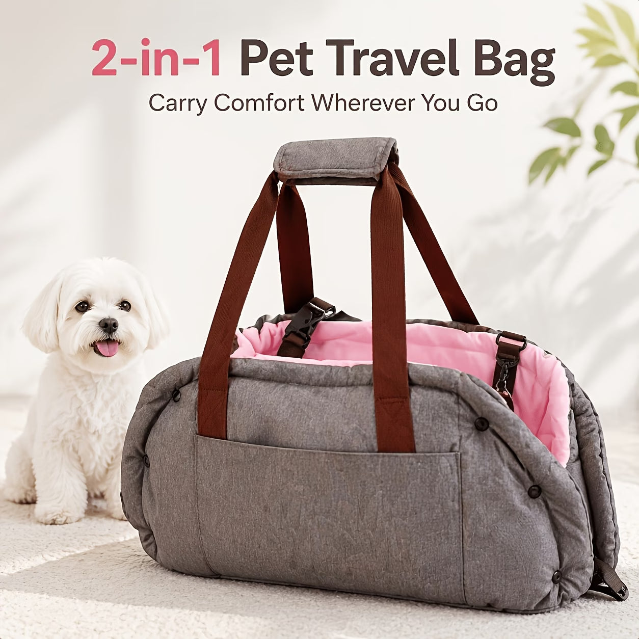 2-in-1 Portable Pet Travel Bag & Comfort Mat