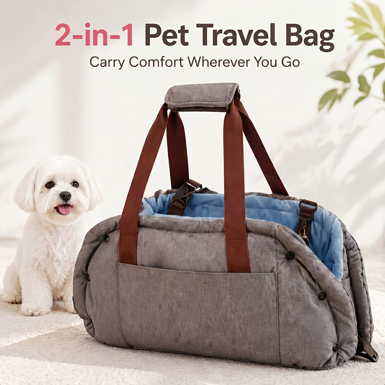 2-in-1 Portable Pet Travel Bag & Comfort Mat