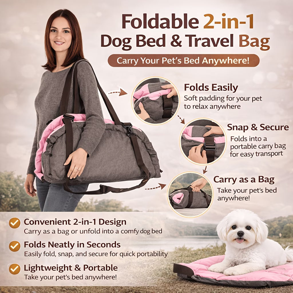 2-in-1 Portable Pet Travel Bag & Comfort Mat