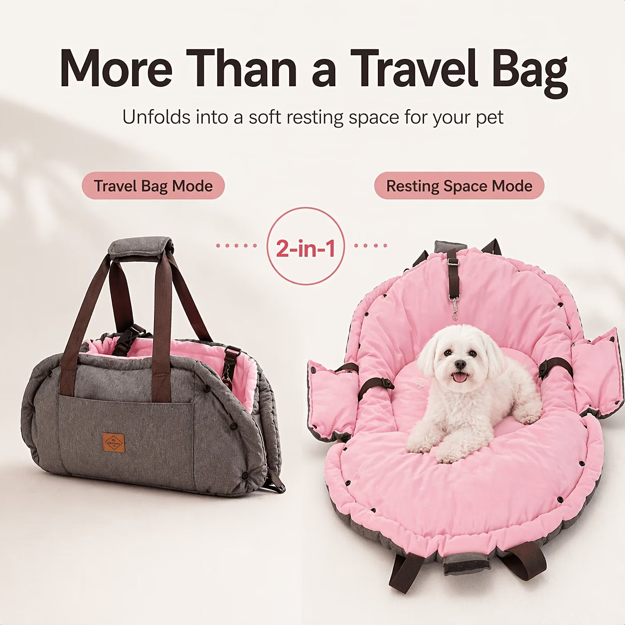 2-in-1 Portable Pet Travel Bag & Comfort Mat