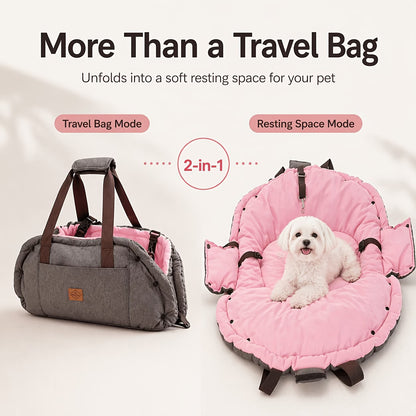 2-in-1 Portable Pet Travel Bag & Comfort Mat